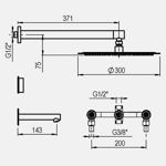 Imagen de Grifería de Ducha Bimando de embutir Luxury Cromado