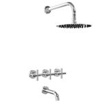 Imagen de Grifería de Ducha Bimando de embutir Sun Cruz Cromada