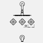 Imagen de Grifería de Ducha Bimando de embutir Sun Cruz Cromada