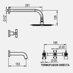 Imagen de Grifería de Ducha Bimando de embutir Sun Cruz Cromada