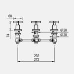 Imagen de Grifería de Bide Bimando con transferencia Sun Cruz Negro Mate