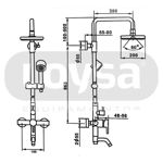 Imagen de Barral de ducha Monocomando Exterior con transferencia Milano Gris Satinado