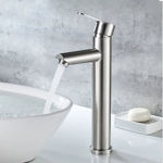 Imagen de Grifería de Lavatorio Monocomando Alto de mesada Milano Gris Satinado