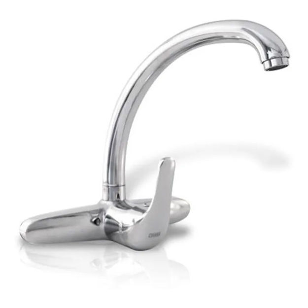 Imagen de Grifería de cocina Monocomando de pared Pico Alto Valencia Gris