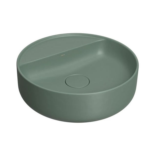 Imagen de Bacha de apoyo redonda 40 cm c/mesa verde salvia mate Deca