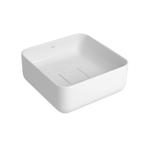 Imagen de Bacha de apoyo Cuadrada 30 cm blanca brillante Deca