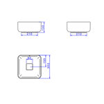 Imagen de Bacha de apoyo Cuadrada 30 cm blanca brillante Deca