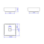 Imagen de Bacha de apoyo cuadrada 40 cm blanca brillante Deca