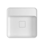 Imagen de Bacha de apoyo cuadrada 40 cm c/mesa blanca brillante Deca