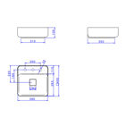 Imagen de Bacha de apoyo cuadrada 40 cm c/mesa blanca brillante Deca