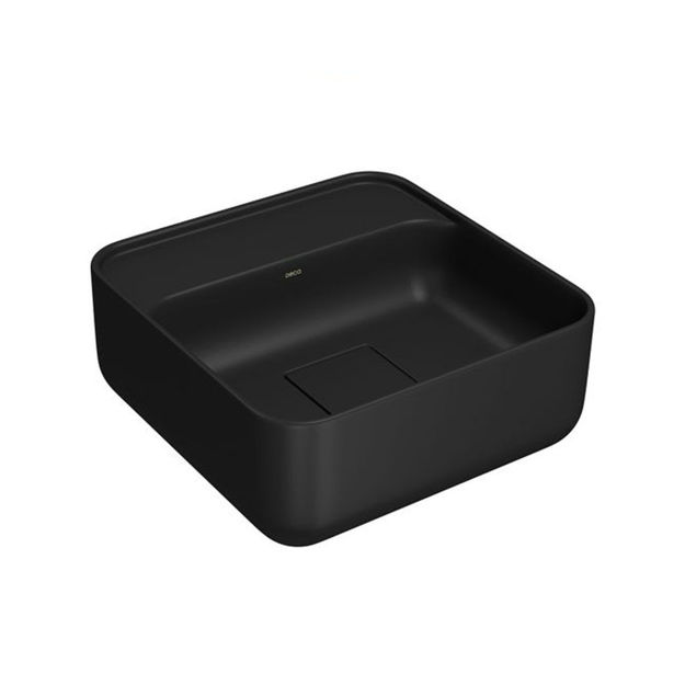 Imagen de Bacha de apoyo cuadrada 30 cm c/mesa negro mate Deca