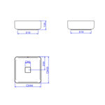 Imagen de Bacha de apoyo cuadrada 40 cm negro mate Deca