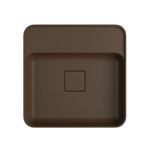 Imagen de Bacha de apoyo cuadrada 40 cm c/mesa marrón mate Deca