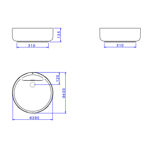 Imagen de Bacha de apoyo redonda 40 cm negro mate Deca