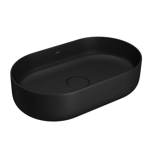 Imagen de Bacha de apoyo Oval 50x30 cm negro mate Deca