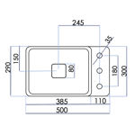 Imagen de Bacha de apoyo Rectangular 50x30 cm c/mesa blanco brillante Deca