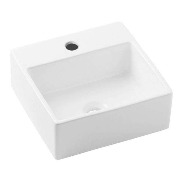 Imagen de Bacha de apoyo cuadrada 41 cm Blanco mate Celite