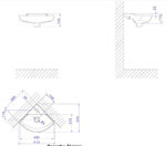 Imagen de Bacha suspendida esquinera 41x33 cm c/mesa blanco Deca