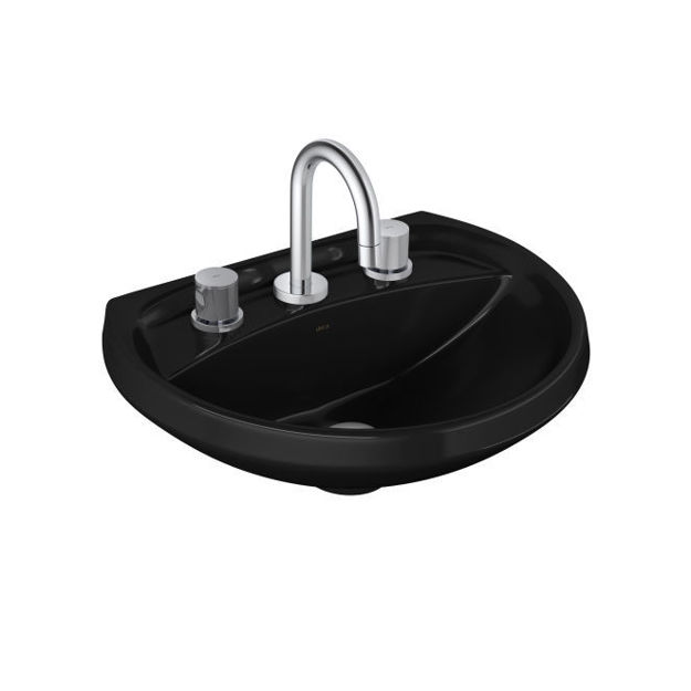 Imagen de Lavatorio Ravena negro 56x46cm grande