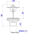 Imagen de Válvula de lavatorio bronce tapa plástica Deca