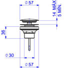 Imagen de Válvula de lavatorio bronce Deca negra mate