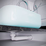 Imagen de Sifón codo 90º universal corrugado Blukit blanco