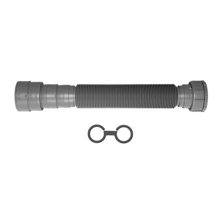 Imagen de Sifón plástico universal corrugado Blukit gris