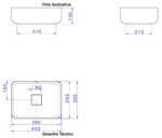 Imagen de Bacha de apoyo rectangular 40x30 cm blanca brillante Deca