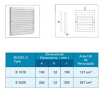 Imagen de Rejilla de ventilación 25x25cm Sicflux