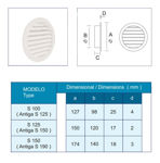Imagen de Rejilla de ventilación embutir redonda 125mm Sicflux