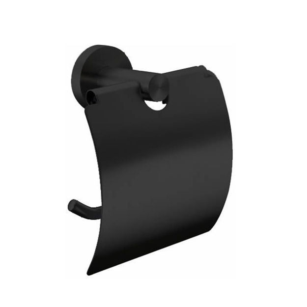 Imagen de Portarollo negro mate con tapa Milano Dmc