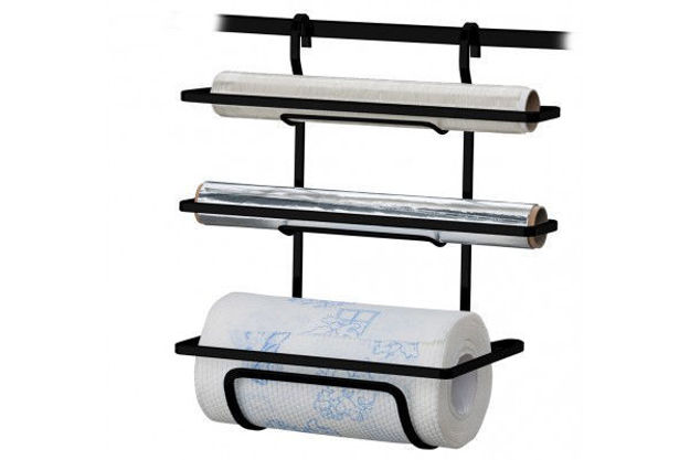 Imagen de SOPORTE PARA ROLLO TRIPLE NEGRO MATE