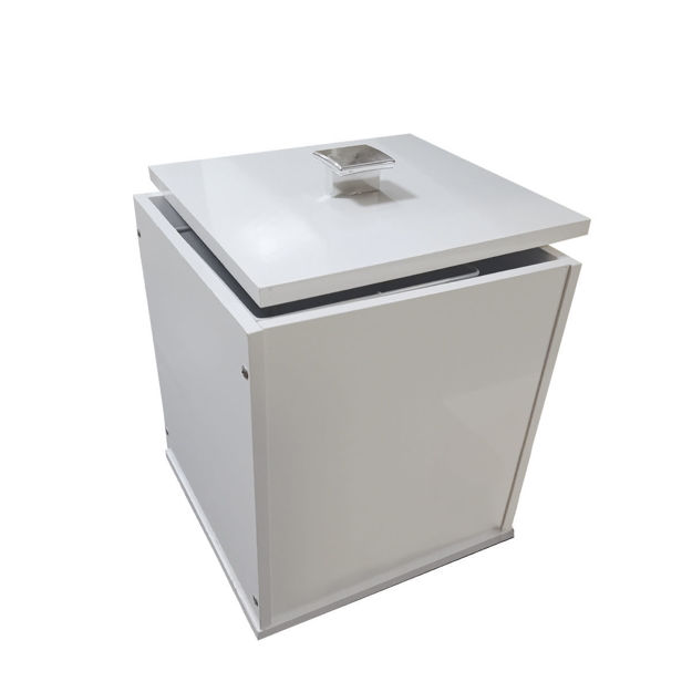 Imagen de Papelera cuadrada madera laqueada