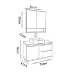 Imagen de Mueble de baño suspendido Cecilia Nogal 78 cm sin bacha