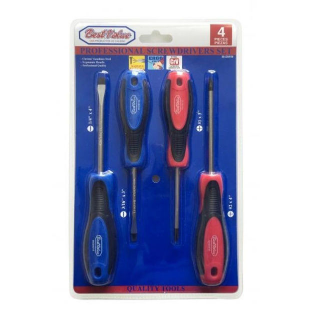 Imagen de JGO DESTORNILLADORES - 4PZ CRV PHILIPS Y PLANO ERGONÓMICO