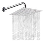 Imagen de Roseta y brazo de ducha cuadrado 30x30 cm acero 201