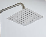 Imagen de Roseta y brazo de ducha cuadrado 30x30 cm acero 201