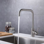 Imagen de Grifería de cocina Monocomando de mesada Pico Recto Gris Satinado