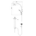 Imagen de Barral de ducha exterior sin grifería Satinado