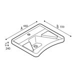Imagen de Lavatorio ergonómico suspendido accesible DMC 66X55X24