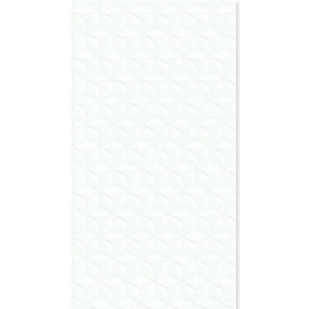 Imagen de Cerámica de pared Illusión Estrella blanco 32x62 cm Brillante