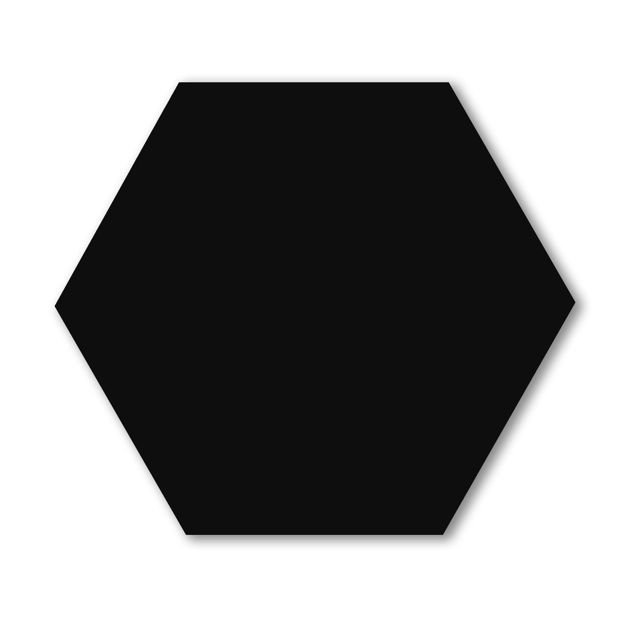 Imagen de Cerámica de pared Hexagonal Negra Satinado