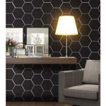 Imagen de Cerámica de pared Hexagonal Negra Satinado