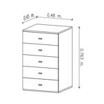 Imagen de Mueble Melamina Wengue 5 cajones