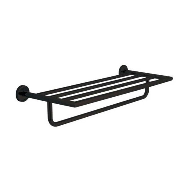 Imagen de Toallero Repisa Recto Hotel Negro Mate 60cm
