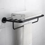 Imagen de Toallero Repisa Recto Hotel Negro Mate 60cm