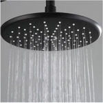 Imagen de Roseta y brazo de ducha negro mate 20cm acero 201