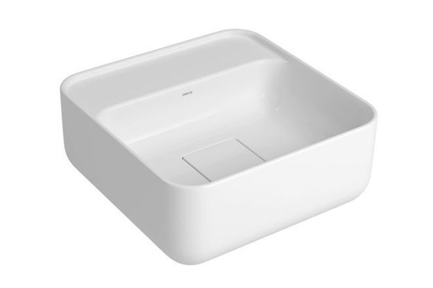 Imagen de Bacha de apoyo cuadrada 30 cm c/mesa  blanca Deca