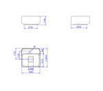 Imagen de Bacha de apoyo cuadrada 30 cm c/mesa  blanca Deca