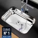 Imagen de Pileta simple acero inox embutir 56x34x17 Forminox